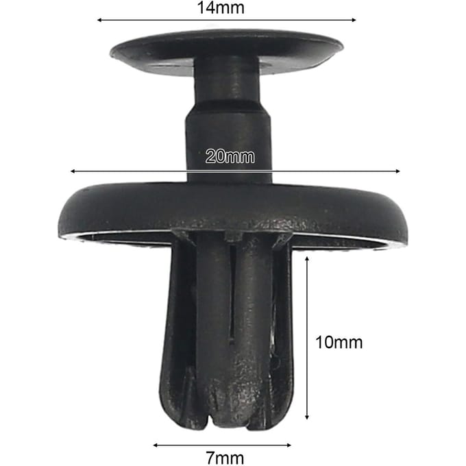 20 STKS Retainer Splash Clips Nylon Druktype 90467 07201 Vervanging voor Lexus Toyota zwart