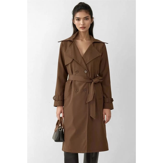 Dubbelbreasted Lange Trenchcoat
