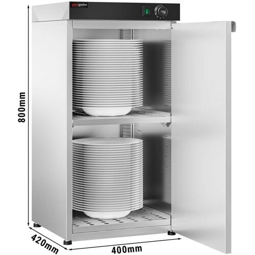 GGM Gastro Tellerwärmer - beheizt - 750 Watt - 60 Teller Zilver