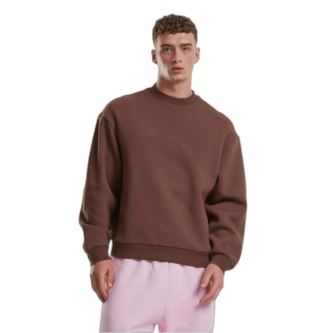 Urban Classics - Fluffy Crewneck sweater/trui - L - Bruin