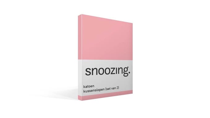 Snoozing - Katoen - Kussenslopen - Set van 2 - 60x70 cm - Roze