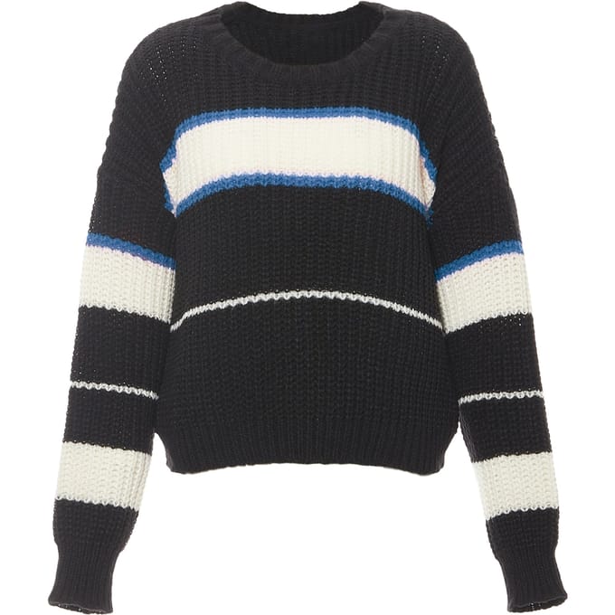 Mymo Jumper Dames ZWART GEBROKEN WIT TURQUOISE