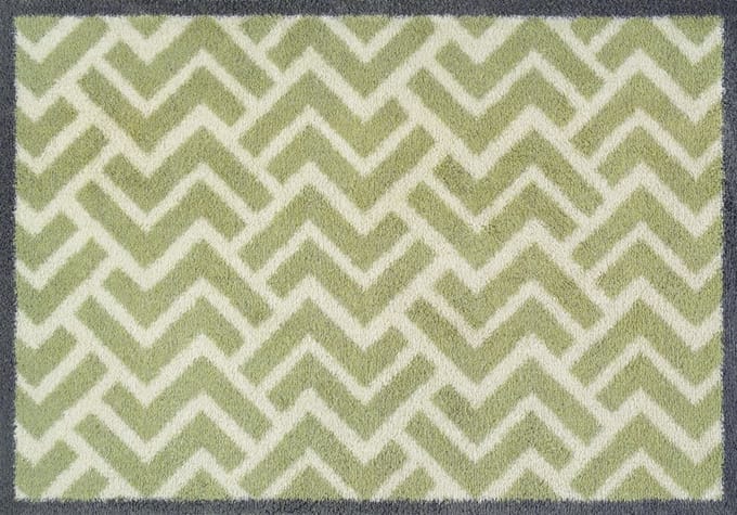Kleen-Tex Turtle Wasbare Deurmat - Herringbone Green - 60 x 85cm