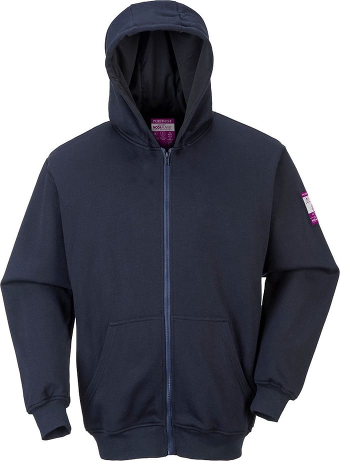 FR81 - FR Sweatshirt met rits en capuchon Marine maat S