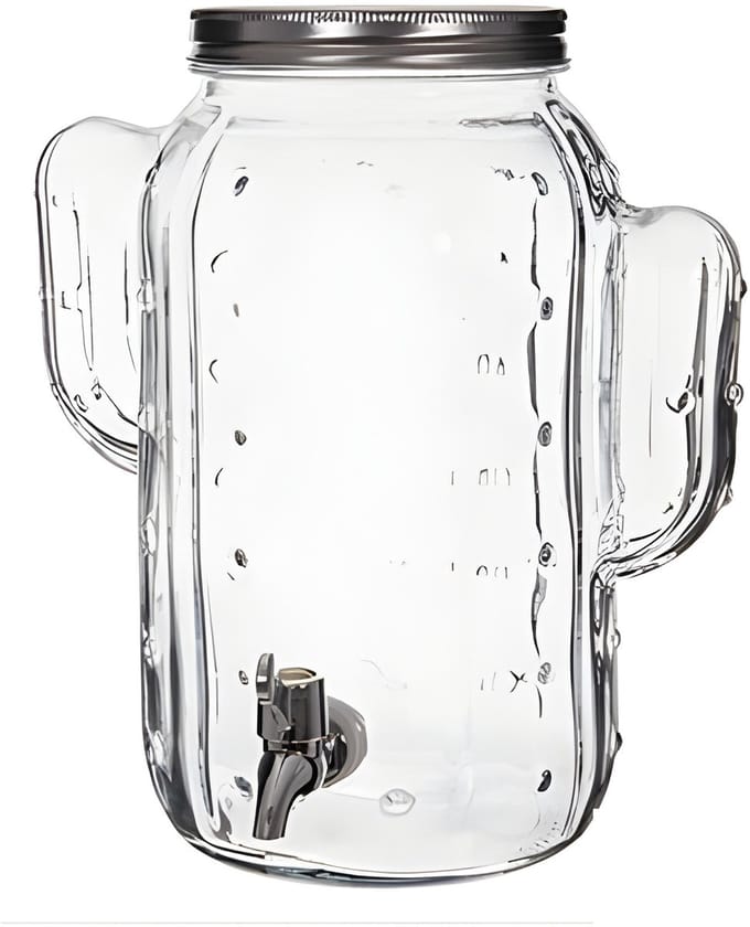Alessandro Drankdispenser Cactus - 5 liter - glas - limonadetap - 14 x 26 x 30 cm