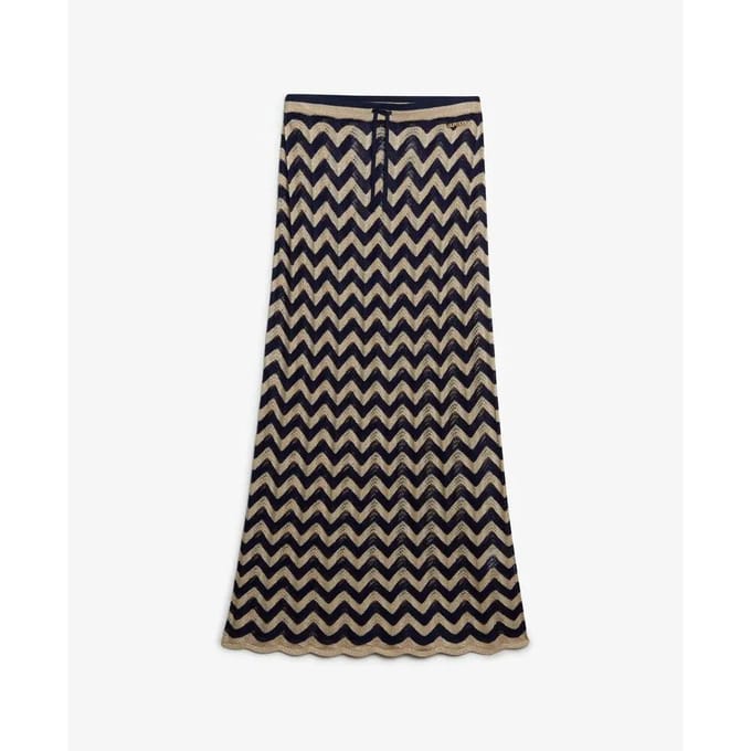 Langere zigzag gebreide rok voor dames Superdry
