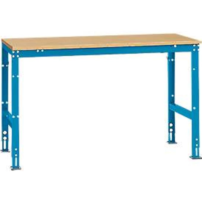Manuflex basistafel UNIVERSAL Standaard, tafelblad multiplex, 1500 x 800, lichtblauw