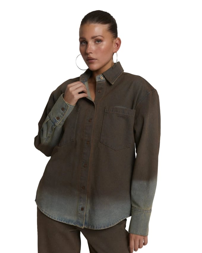 Refined Department Blouse Naro Blouse R2608973031 206 Washed Denim Dames Maat - M