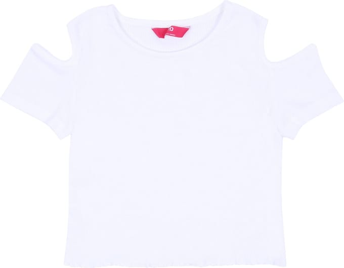 Geribde blouse met splitjes