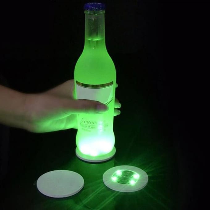 Dessous de verre lumineux à LED - Mini - 10 pièces - Vert - Autocollants de Noël