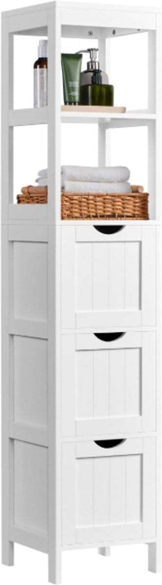 RUX® Kolomkast Staand - Opbergkast - Kast - ‎Wit- 32cm x 40cm x 160cm
