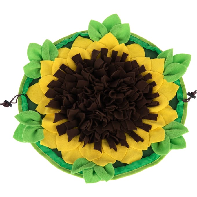 Snuffeltapijt Sunnyflower groen/bruin/geel Ø50cm Hond Kat