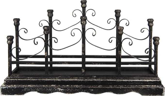 Clayre & Eef Kandelaar 46 cm Zwart IJzer