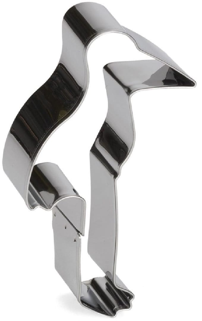 uitsteekvorm Ooievaar 9 cm RVS zilver