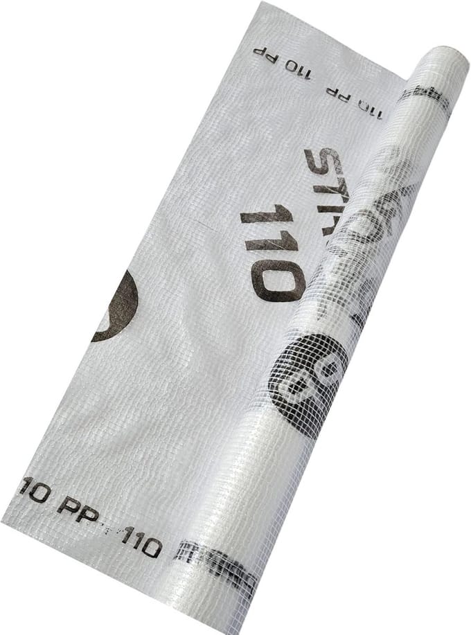 Premium Onderspanbaan Dakfolie 110 g/m² UV-bestendig en Waterdicht 1,50 x 10 Meter