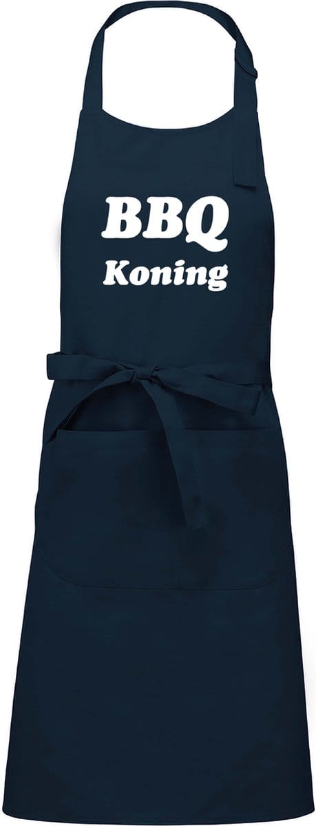 Mijncadeautje - Luxe schort - BBQ Koning - blauw