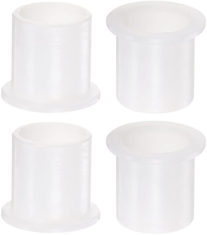 Flenslagers met 20mm boring, 24mm buitendiameter en 26mm lengte - Nylon bushings voor assen, 4 stuks
