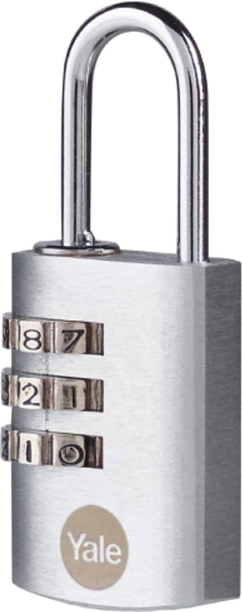 Yale - Messing Hangslot met Cijferslot - 30 mm - Verchroomd