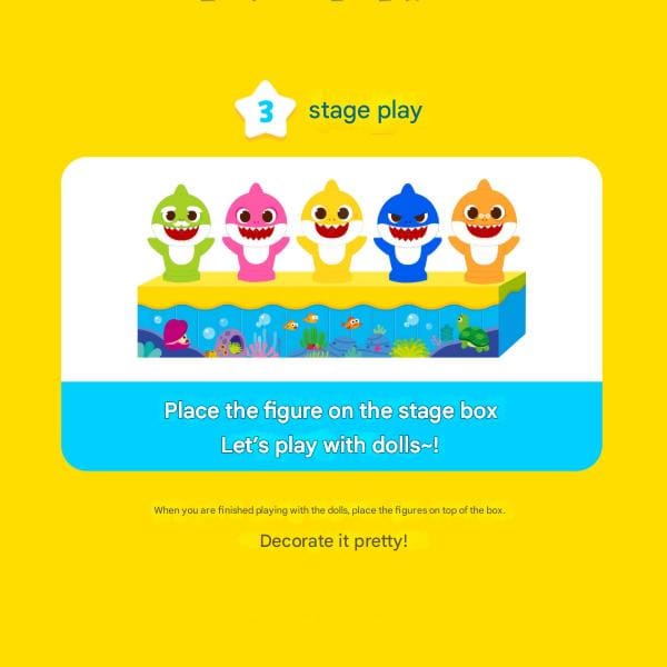 [PINKFONG] Baby Shark Vingerpop Speelgoed, Populaire Koreaanse speelgoed 1ea blue