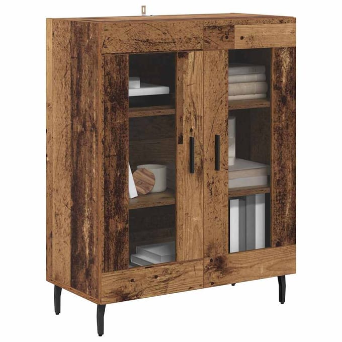 vidaXL - Dressoir - Oud - Hout - 69,5 - x - 34 - x - 90 - cm - Bewerkt - hout