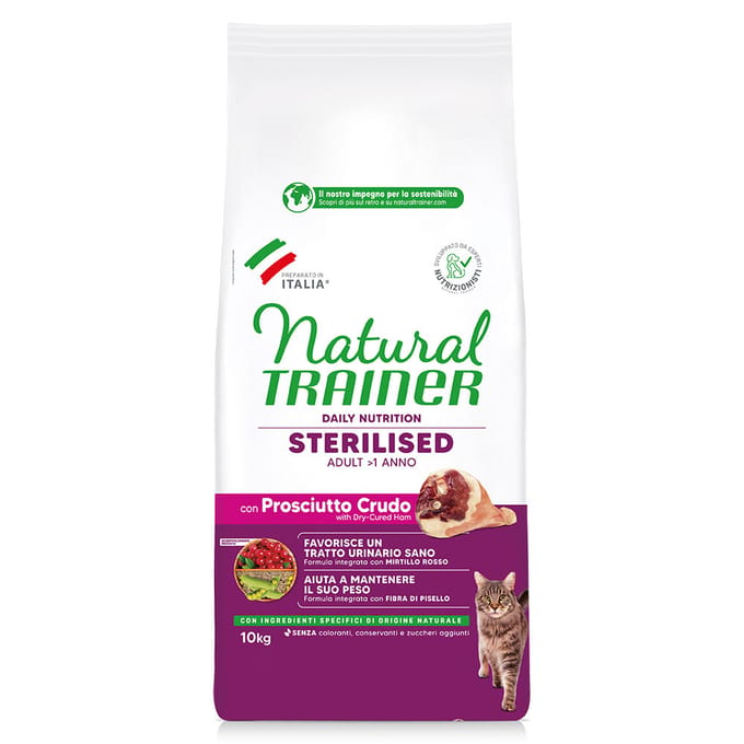 20kg Gesteriliseerd met rauwe ham Trainer Natuurlijk droog voor katten