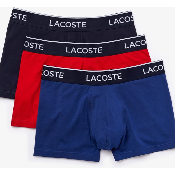 Lacoste Heren 3-pack Trunk - Navy/Blauw/Rood - Maat S