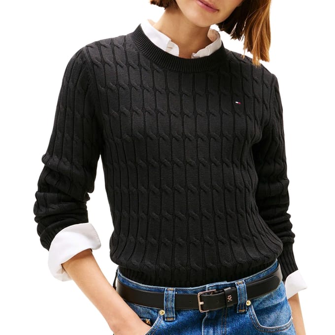 Tommy Hilfiger Co Cable Crew Sweater Dames