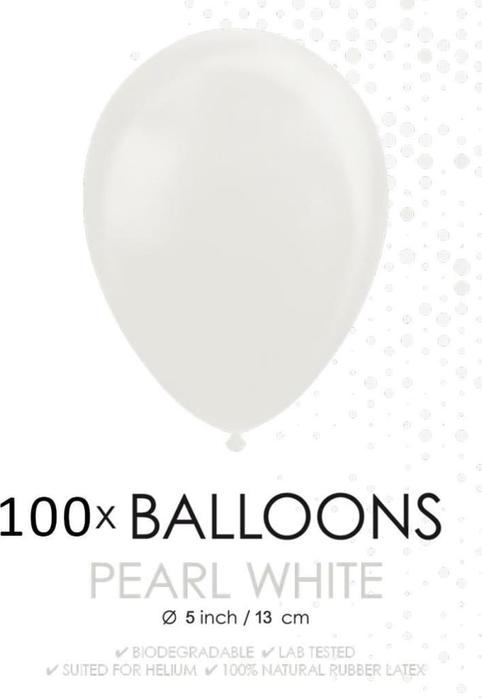 100 Kleine ballonnen parel wit.