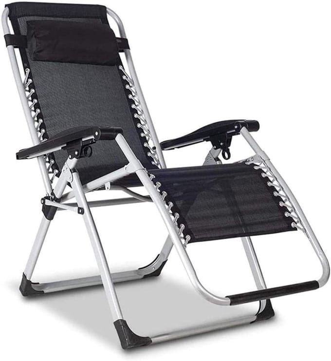 Opklapbare Stoel - Ligstoel Relaxfauteuil - Ontspannen Buiten - Verstelbare Rugleuning - 178 cm Lengte - Grijs