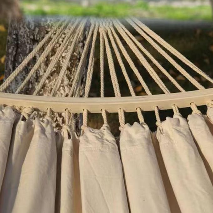 Tuinhangmat met Kwastjes 500lb Draagvermogen Enkele Dubbele Hangmat met Ophangtouwen voor rood