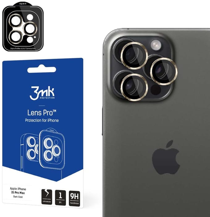 Gehard glas voor de cameralens van de Apple iPhone 15 Pro Max - 3mk Lens Protection Pro