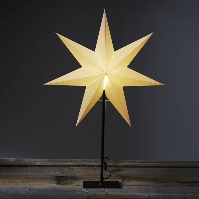 STAR TRADING Staande ster Frozen, 7-punten, zwart/ster wit