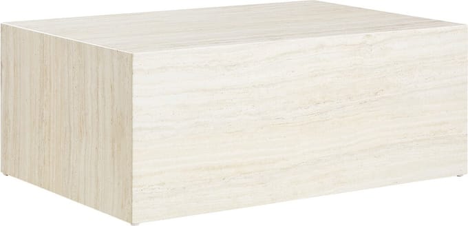 Salontafel Jip Travertin - MDF - Rechthoek - 90x60cm - Hoogte 35 cm