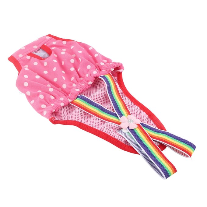 Teef Hondenpup Huisdier Luier Menstruatie Jarretel Ondergoed Herbruikbaar Wasbaar Short Rozerood XS pink