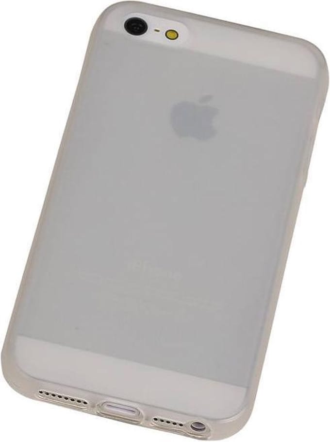 Apple iPhone 5 / 5S TPU Hoesje Transparant Wit – Back Case Bumper Hoes Cover