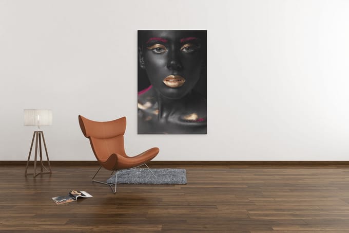 Canvas Schilderij - Vrouw Portret - Make-up - 60x40x2 cm
