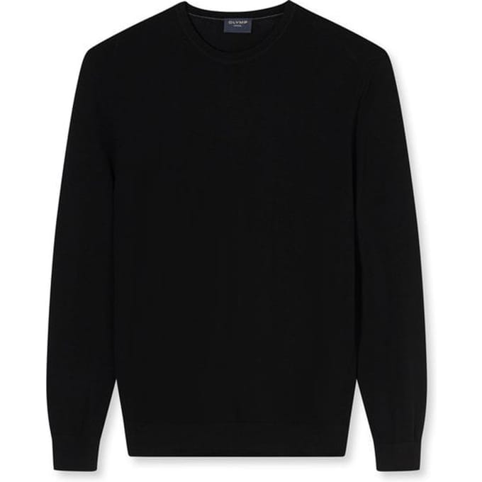 Olymp Trui O-Hals Wol Zwart - Maat M - Heren - Pullovers