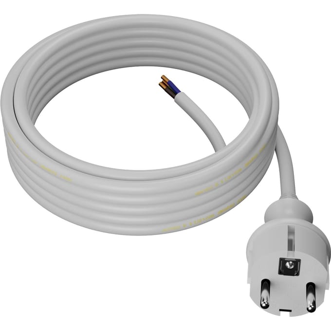 AWTools - Aansluitsnoer met Stekker - 1,5m - H05VV-F - Wit