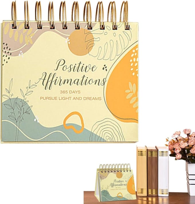 Bureauplanner Dagkalender - Tafelkalender Positiviteit - Dagelijkse Planning - Inspirerende Affirmaties - 14 x 14 cm - Multicolor