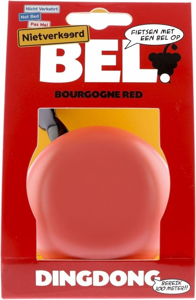 Niet Verkeerd fietsbel ding-dong staal 80 mm rood