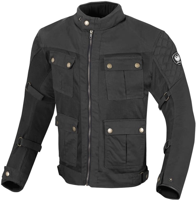 Merlin Chigwell Utility Zwart Wax Motorjas - Jas