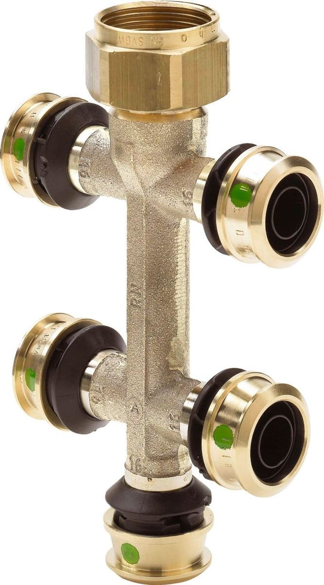 Viega Raxofix-Verdeler, d 16mm, G 3/4, n 5 siliciumbrons Model 5326.09, 645632