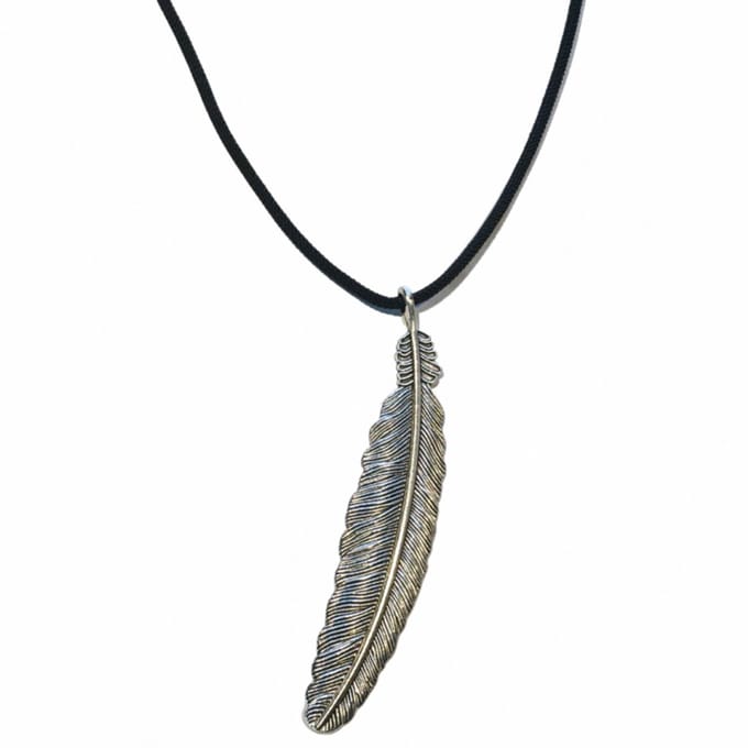 Lange Ketting-Veer-Metaal-Allergievrij - Charme Bijoux