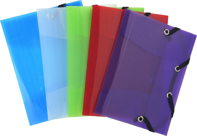 Exacompta 25x Crystal Color Elastomap 3 kleppen - pocket 12x16cm - Geassorteerd - 50700E