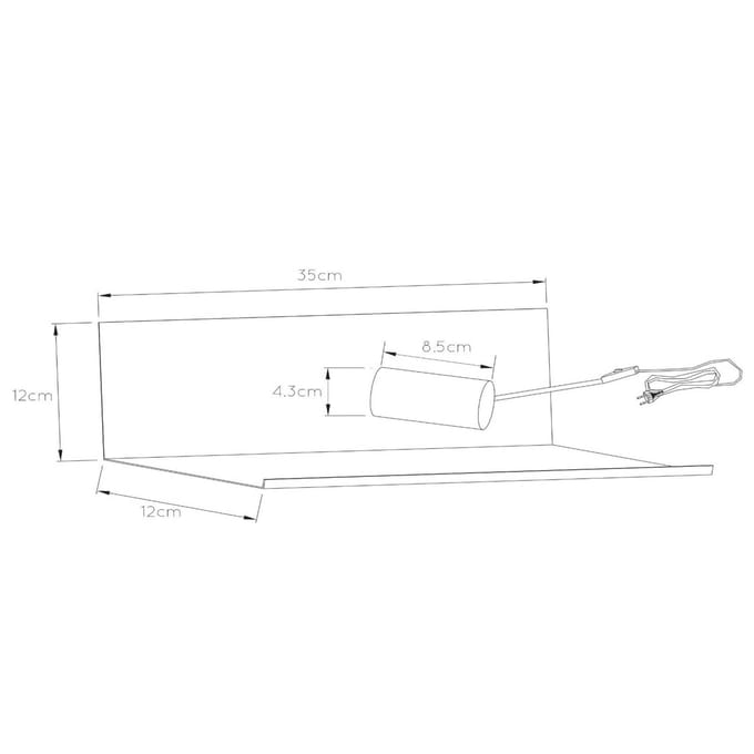 Lucide Sebo - wandlamp van wit metaal met schap