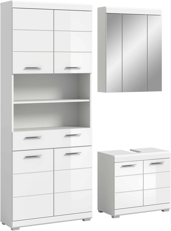 Scout badkamercombinatie wit hoogglans MDF TZ wit NB - 34x149x191cm