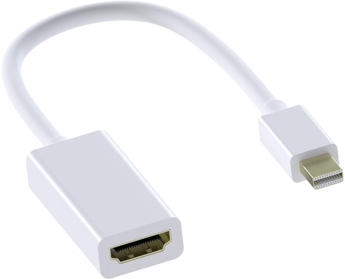 MMOBIEL Mini Display Port naar HDMI Female Adapter - Geschikt voor Laptop en Computer - Wit