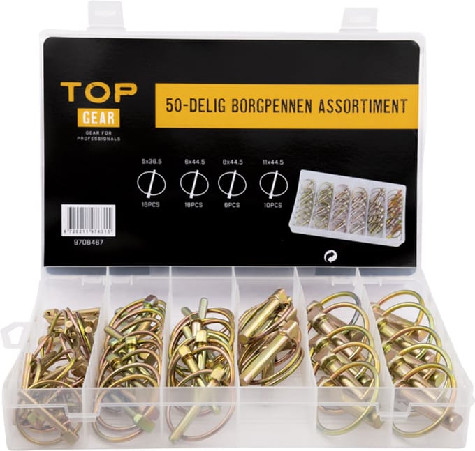 Borgpennen assortimentsdoos 50-delig - TOPGEAR
