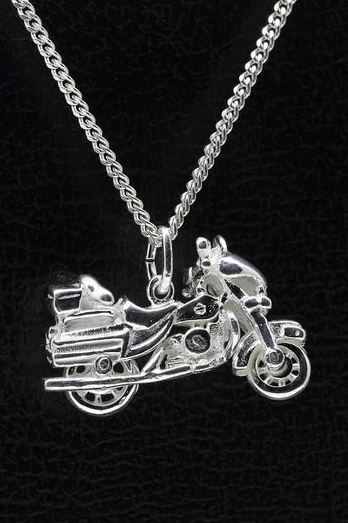 Zilveren Motor ketting hanger