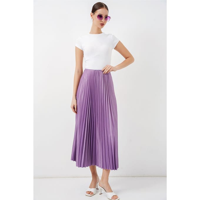 Hoge Taille Maxi Rok met Rimpeldetail
